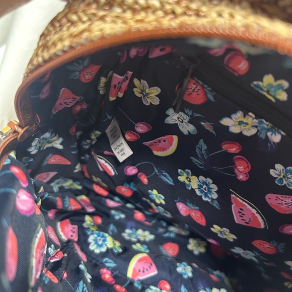 Vera Bradley Fruit Basket Small Back Pack Purse Embroidered Patch Adjustable - Picture 8 of 12